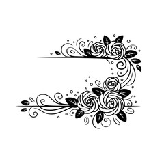 Elegant Rose Floral Frame, Minimalist Vector Design