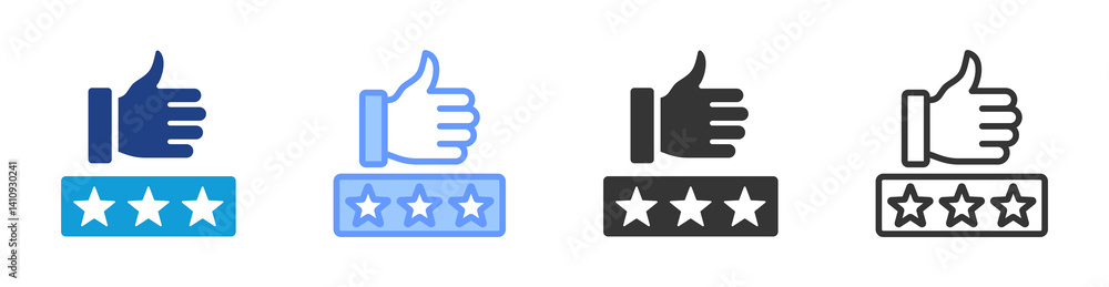 Poster review icon set multiple style collection