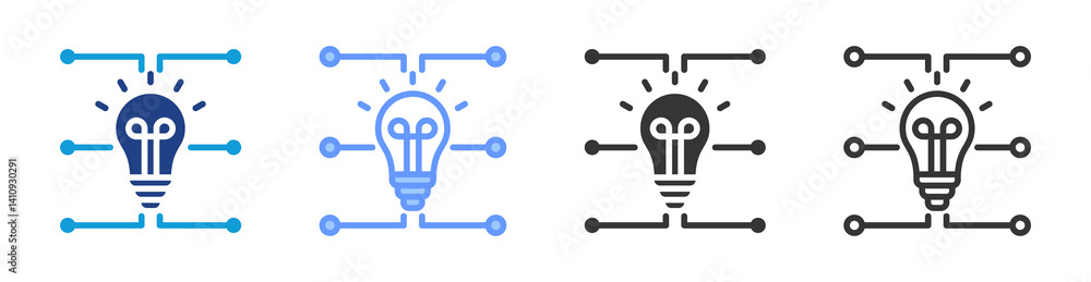 Poster Mind Map icon set multiple style collection