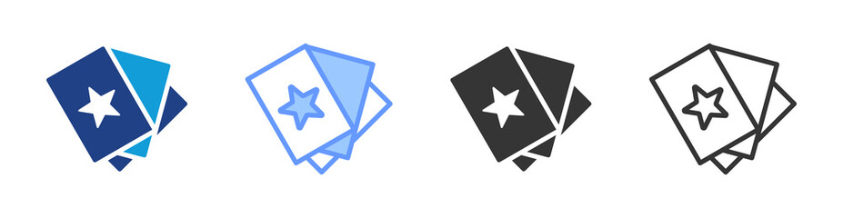 Flashcards icon set multiple style collection