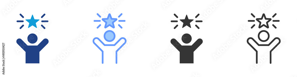 Poster Motivation icon set multiple style collection