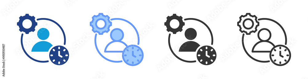 Poster dicipline icon set multiple style collection