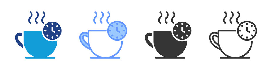 Breaks icon set multiple style collection