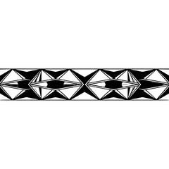 Geometric Abstract Border in Grayscale, Vector Illustration, for Design and Decoration