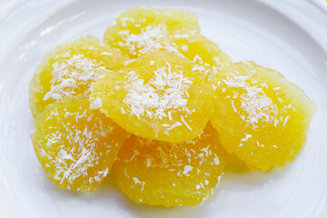Steamed cassava cake. Thai dessert