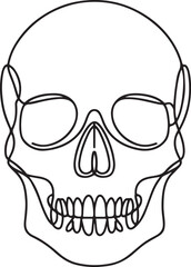 Simple Skull Face Line Art