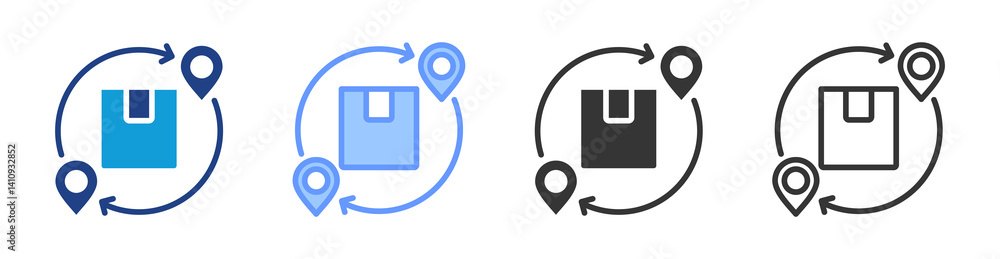 Poster Logistic icon set multiple style collection