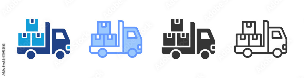 Aufkleber shipping icon set multiple style collection