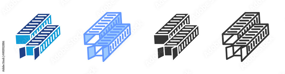 Poster Container icon set multiple style collection
