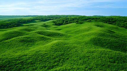 Fototapeta premium Expansive Green Forest Landscape From High Altitude