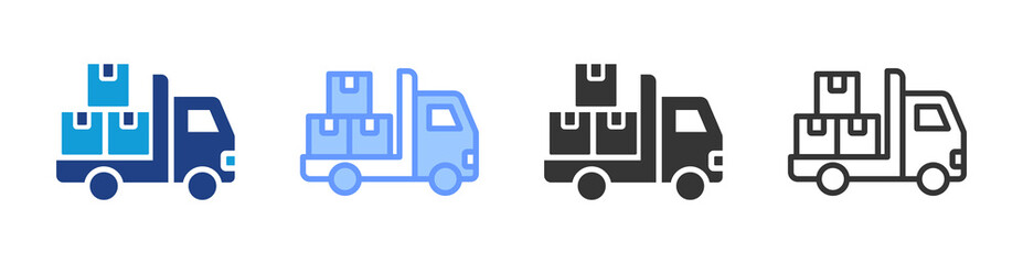 Shipping icon set multiple style collection