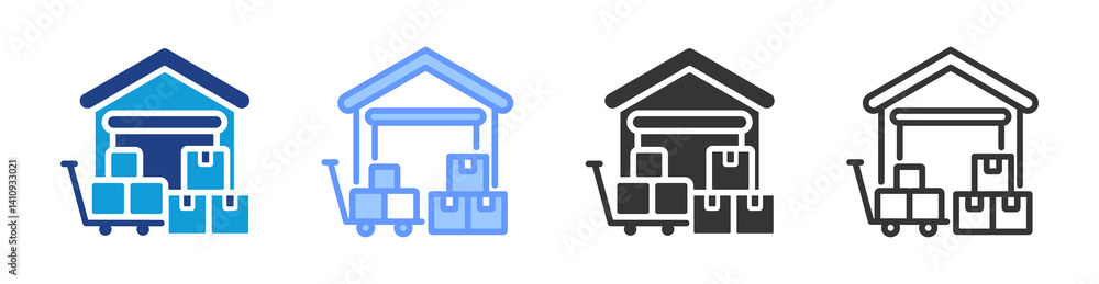 Poster Warehouse icon set multiple style collection