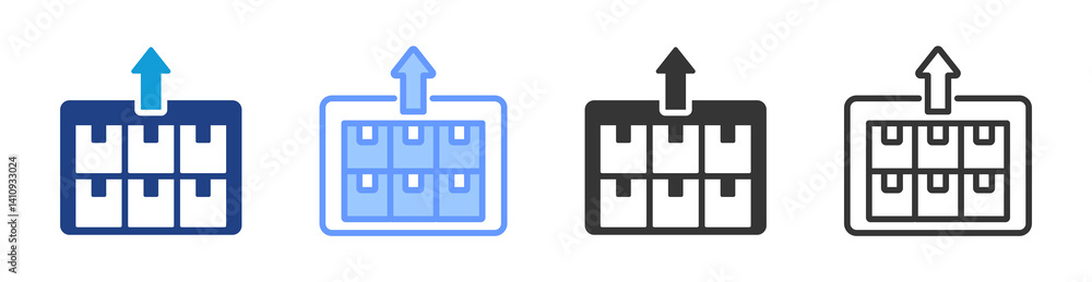Poster Export Product icon set multiple style collection