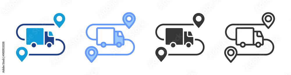 Poster transit icon set multiple style collection