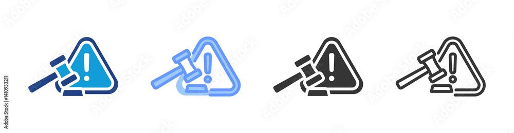 Aufkleber sanction icon set multiple style collection