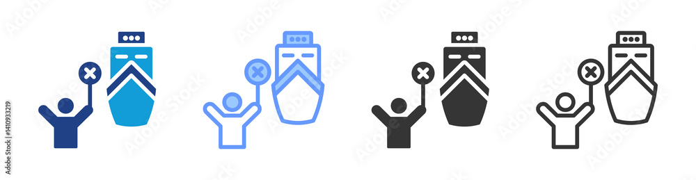 Aufkleber Embargo icon set multiple style collection