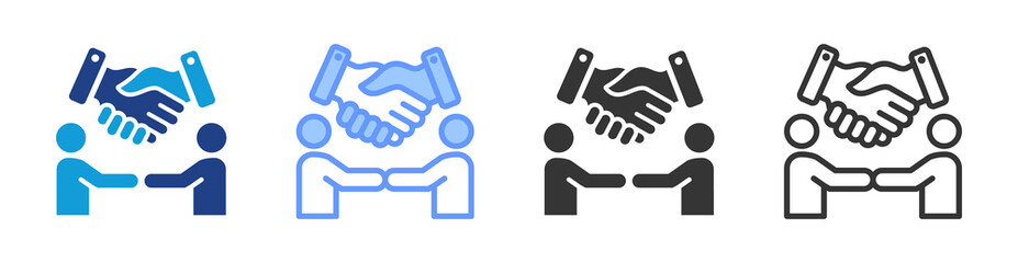 Bilateral Trade icon set multiple style collection