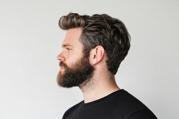 Fototapeta premium Profile of man with beard