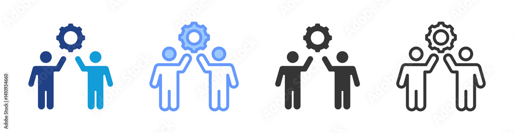 Poster Work Based Learning icon set multiple style collection