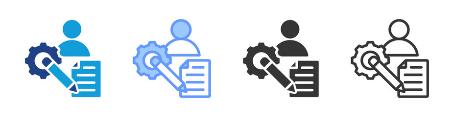 Non Formal Learning icon set multiple style collection