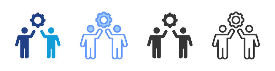 Work Based Learning icon set multiple style collection