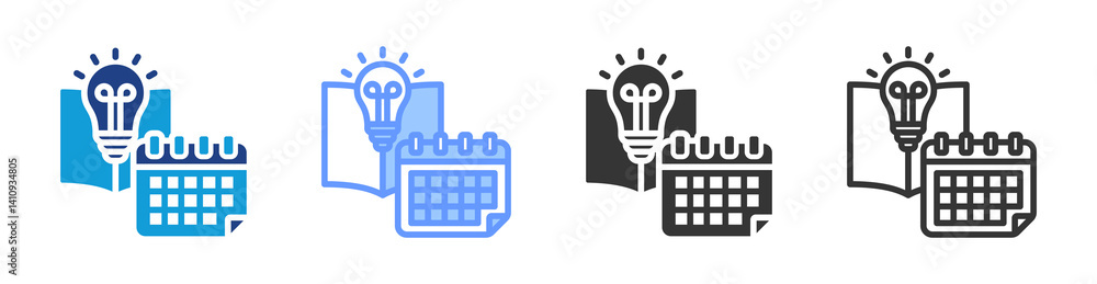 Aufkleber everyday learning icon set multiple style collection
