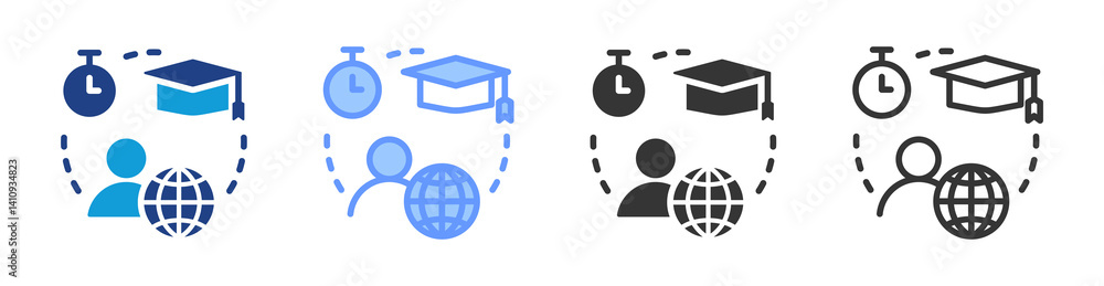 Poster Informal Networking icon set multiple style collection
