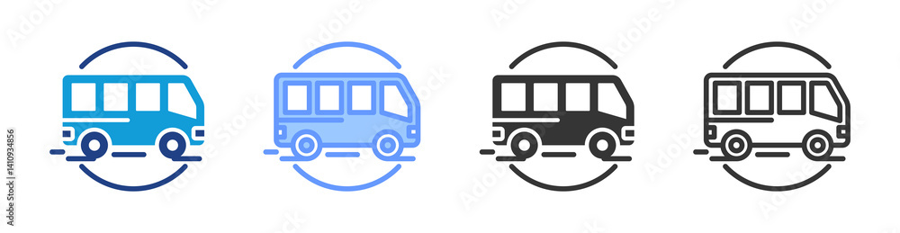 Poster Field Trips icon set multiple style collection