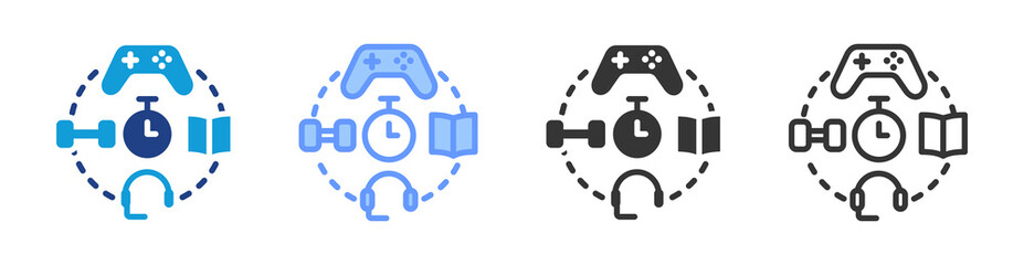 Hobby Exploration icon set multiple style collection