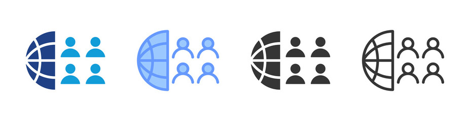 Cltural Exposure icon set multiple style collection