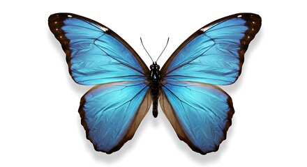 Obraz premium blue butterfly on white background