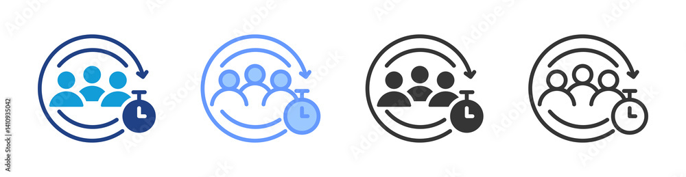 Poster Informal Challanges icon set multiple style collection
