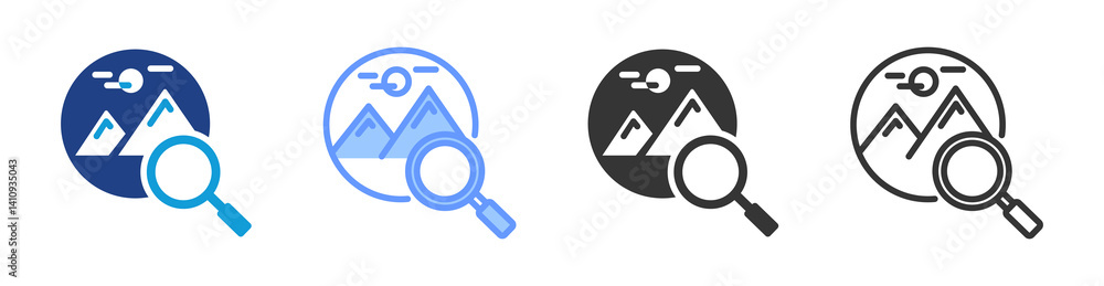 Poster Nature Exploration icon set multiple style collection