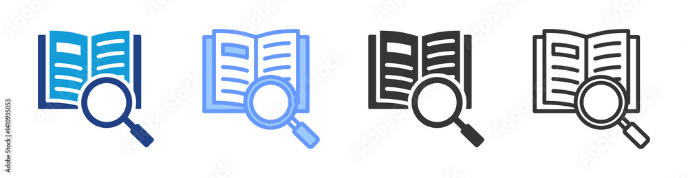 Poster Observational Learning icon set multiple style collection
