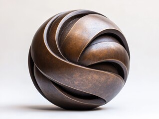 Abstract bronze sphere art form