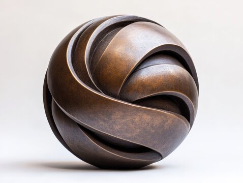 Abstract bronze sphere art form
