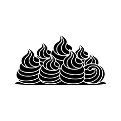 Stylized Whipped Cream Swirls, Minimalist Dessert Illustration