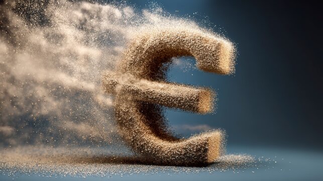 Falling euro sign disintegrating into dust, symbol of financial instability --ar 16:9 --raw --v 7 Job ID: 341a44ee-a3db-4933-8639-397e5a51b9a2
