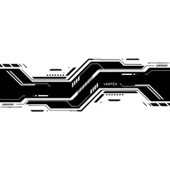 Abstract Tech Banner Design: Futuristic Geometric Style, Vertex Text