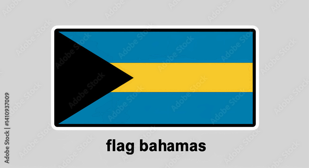 Poster a computer-generated image in a bold, cartoonish style, showing a flag against a light gray backgrou