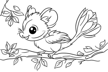 Obraz premium Adorable squirrel sketch monochrome illustration