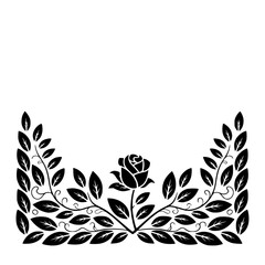 Elegant Black Rose Floral Design on White Background