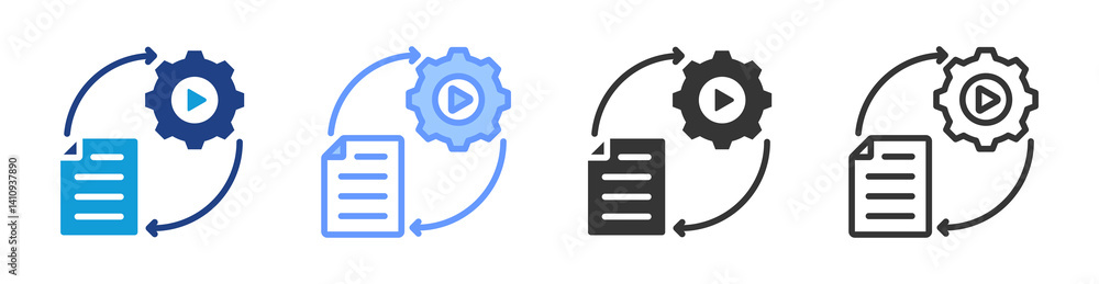 Aufkleber Execution icon set multiple style collection