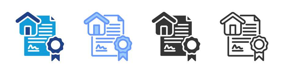 Deed icon set multiple style collection