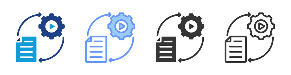 Execution icon set multiple style collection