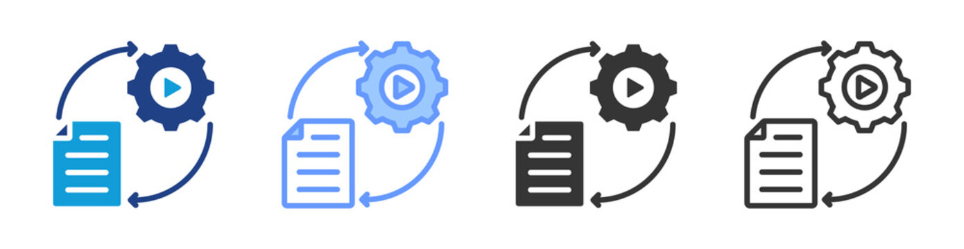 Execution icon set multiple style collection