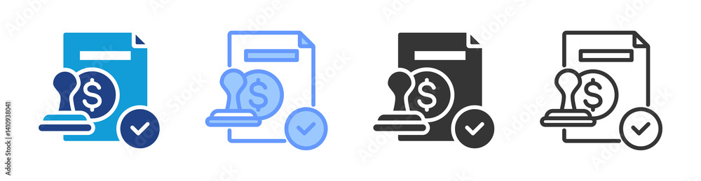 Aufkleber notarial fee icon set multiple style collection