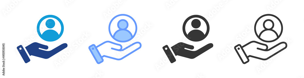 Poster Client icon set multiple style collection