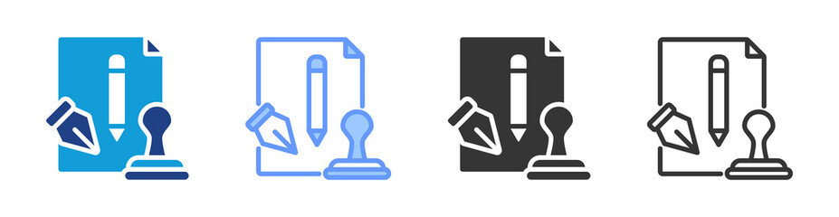 Instrument icon set multiple style collection