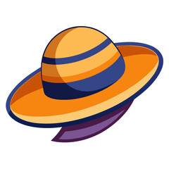 colorful illustration of a wide brim hat